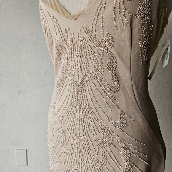 Alexia Admor Womens Beige Nude Look Kardashian Cocktail Dress L MSRP $305 NWT - Picture 3 of 12
